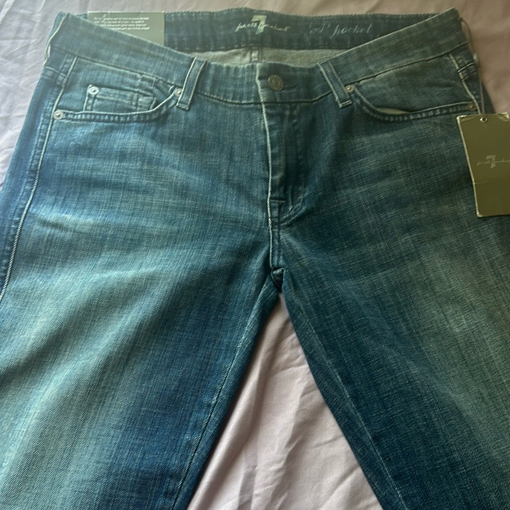 7 for all man kind ‘a’ pocket flare leg contour waistband size 30
